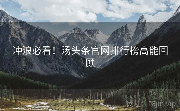 冲浪必看！汤头条官网排行榜高能回顾