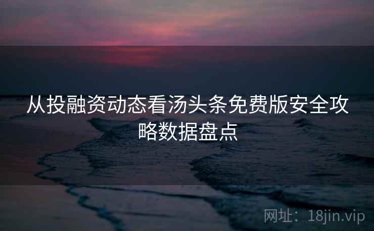 从投融资动态看汤头条免费版安全攻略数据盘点
