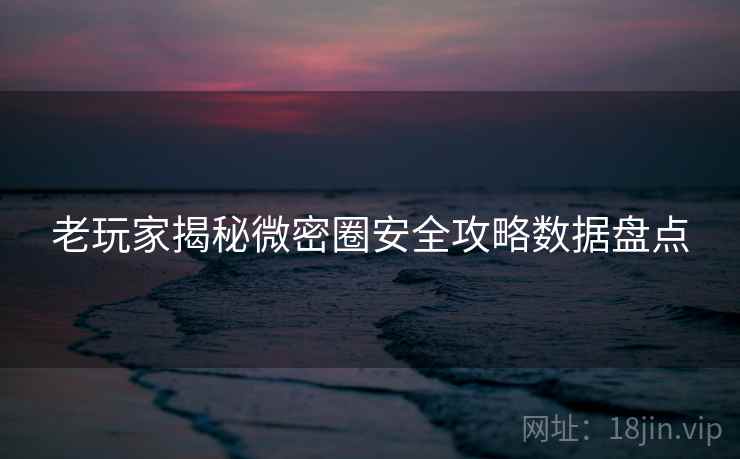 老玩家揭秘微密圈安全攻略数据盘点