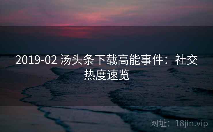2019-02 汤头条下载高能事件：社交热度速览