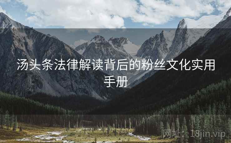 汤头条法律解读背后的粉丝文化实用手册